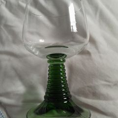 Vintage Wine Glass - Green Beehive Stem