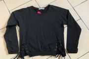 Black Lace Up Sides Top Large