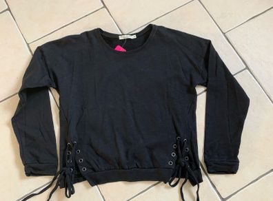 Black Lace Up Sides Top Large