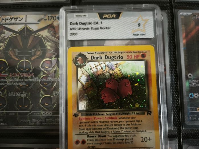 Dark Dugtrio ! FIRST EDITION ! PCA 9 ! Near Mint ! from team Rocket Set ! 2000 ! Pokemon Card !