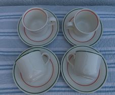 Arklow Pottery Retro Cups & Saucers x 4