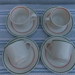 Arklow Pottery Retro Cups & Saucers x 4