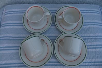 Arklow Pottery Retro Cups & Saucers x 4
