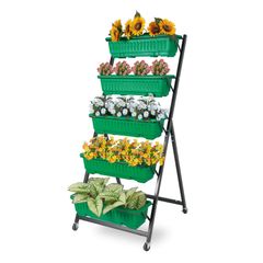 Vertical Garden Herb Raised Bed Freestanding Elevated Planters with 5 Container Boxes, Good for Patio Balcony Indoor Outdoor