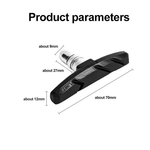 2x MTB Road Bicycle Silent Brake Pads Cycling V Brake Holder Pads Shoes Rubber Blocks Durable Cycling Accessories