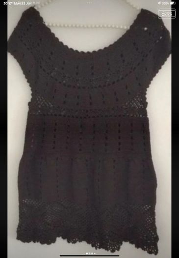 Brown crochet top/ tunic/cover up 100% cotton