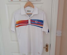 Sergio Tacchini Novak Djokovic Vintage Tennis Polo Shirt White