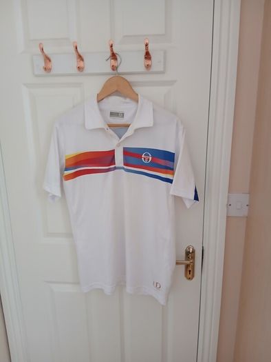 Sergio Tacchini Novak Djokovic Vintage Tennis Polo Shirt White