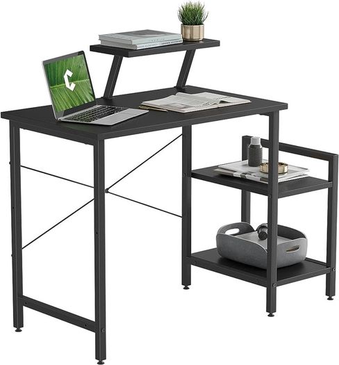 MASSIVE SALE, MULTIPLE COLOURS IN STOCK Small Computer Desk 80 x 50 cm Home Office Multipurpose Writing Desk with Extra Storage Rack and Moveable Shelf,Rustic Brown