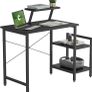 MASSIVE SALE, MULTIPLE COLOURS IN STOCK Small Computer Desk 80 x 50 cm Home Office Multipurpose Writing Desk with Extra Storage Rack and Moveable Shelf,Rustic Brown Image 3