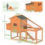 Wooden Chicken Coop with Run, Nesting Box, Slide-out Tray, Ramp, Perches, Asphalt Roof, 179 x 67 x 115cm Image 2