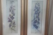 Pictures/(1) Purple Larkspur (2) Blue Larkspur .. Frame Sizes: 25" High x 13" Wide ..Heavily Reduced  Now Final Price Drop .. Both for 20.00euro