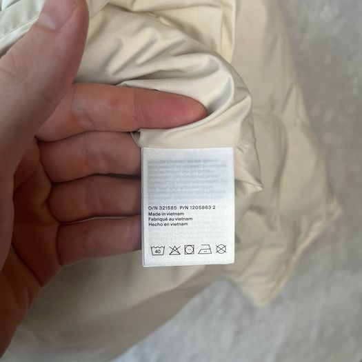 COS Quilted Recycled Down Jacket Cream Off-White Size M
