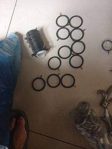 Mixed Bundle  Of  Black & Silvet Metal  Curtain  Rings. Size.