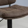 Set of 2 Button-Tufted Vintage Bar Stools - Swivel, Adjustable - Footrest - Brown PU Image 5