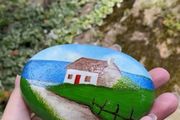 Handpainted Thatched Cottage Rock