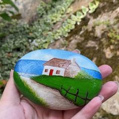 Handpainted Thatched Cottage Rock