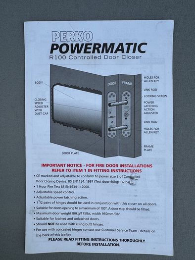 Powermatic Concealed Door Closer