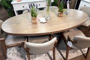 200cm Oval Scandinavian Oak dining table, Like New