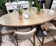 200cm Oval Scandinavian Oak dining table, Like New