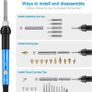 Pyrography Pen Kit 40Pcs, Wood Burning and Soldering Iron Kit 60W with Adjustable Tempe and ON/Off Switch, 33 Wood Burning Attachments for Soldering, Burning Tool on Wood and Leather (FREE POSTAGE) Image 3