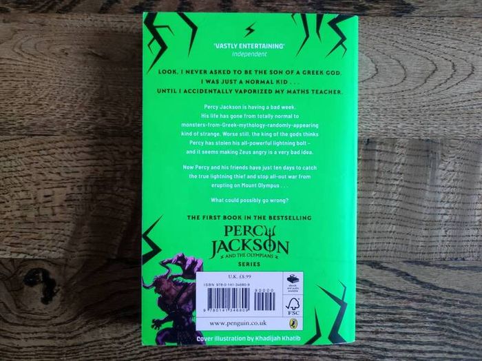 Percy Jackson and the Lightning Thief (Book 1) by Rick Riordan , Age 9+