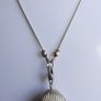 Vintage Sterling Silver 925 Shell with pearl,  Sterling Silver Sea Shell Snake Necklace length 19" - 10,7g Image 5