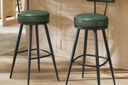 Set of 2 Bar Stools Ergonomic Backrest Faux Leather