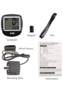 Lorenlli Bike Computer Speedometer Wired Waterproof Bicycle Odometer Cycle Computer Multi-Function LCD Back-Light Display
