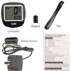Lorenlli Bike Computer Speedometer Wired Waterproof Bicycle Odometer Cycle Computer Multi-Function LCD Back-Light Display