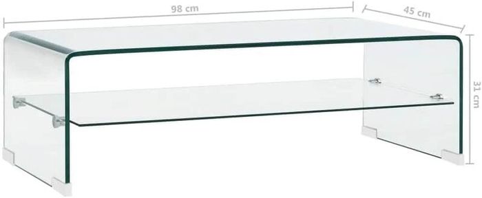 Coffee Table Clear 98x45x31 cm