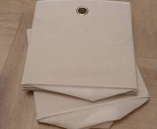 2 white canvas storage