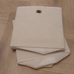 2 white canvas storage