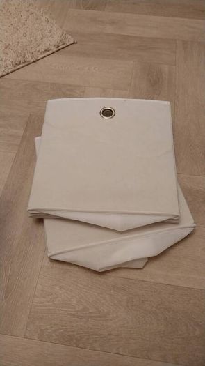 2 white canvas storage