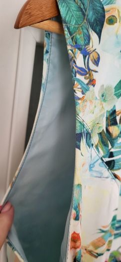 GIOVANE floral dress with bright zips detail Sz 46 (Fit 18 UK)  - Rrp 99