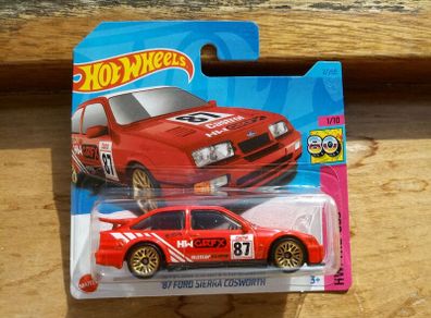 Hot Wheels '87 Ford Sierra Cosworth Red Short Card