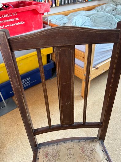 Edwardian-style mahogany bedroom side chairs