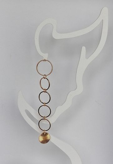 Elegant Gold Starburst Disc & Link Earrings