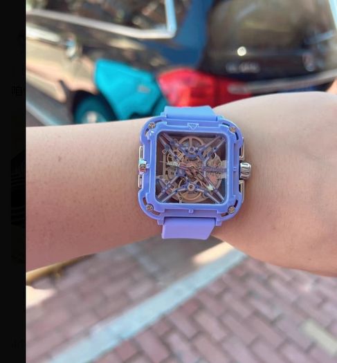 Award Winning CigaDesign X Series Automatic Ceramic Square Watch in Lilac