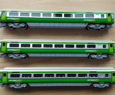 Irish Rail Silver Green Intercity coaches x3
