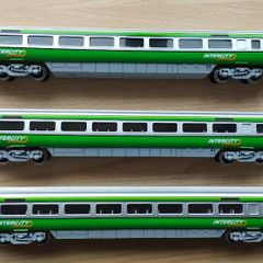 Irish Rail Silver Green Intercity coaches x3