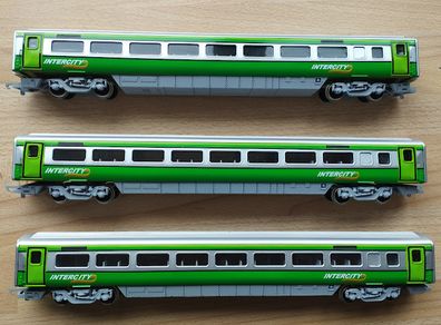 Irish Rail Silver Green Intercity coaches x3