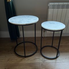 side tables marble top two