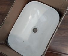 Brand New Bathroom Basin Kit: Aquore Evea 46 Countertop Sink, Chrome Tap & Fittings (Unopened, Collection Only)