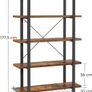 bookshelf, standing shelf, with 5 compartments, for living room, study, children's room, office, as a room divider, 50 x 24 x 80 cm, oak-colored Image 3