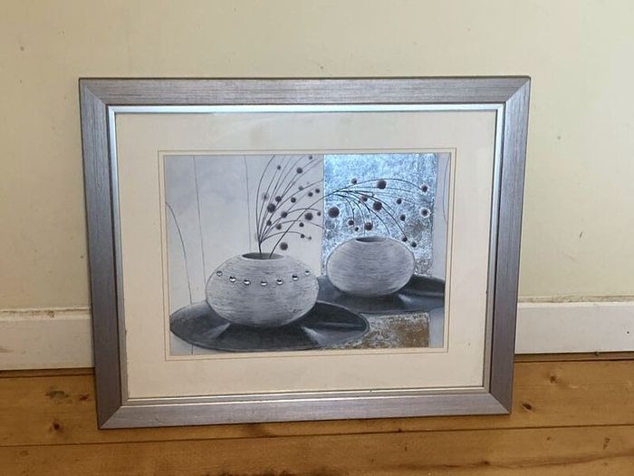 2 Framed Still Life Wall Art Prints |  - Silver & Gold Frames