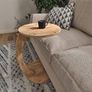 Side Table in C-Shape Mobile Sofa Table Living Room Table 56 x Diameter 38 cm White Image 2