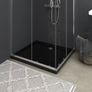 Rectangular ABS Shower Base Tray Black 80x90 cm Image 3