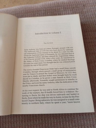 Rare Find St Anthony of Pauda. Sermons for Sundays and Festivals. Vol I. Religious. Short print run.