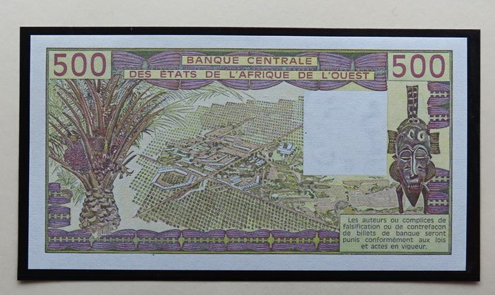 West African States T Togo 500 francs 1986 Gem Uncirculated Banknote